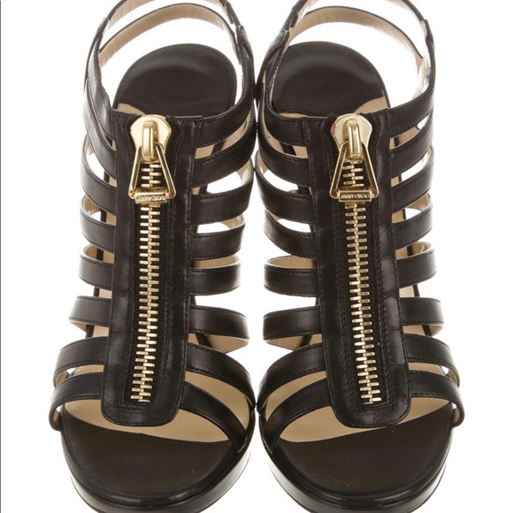 Jimmy Choo-Black Sandals with gold tone - Picture 3 of 4